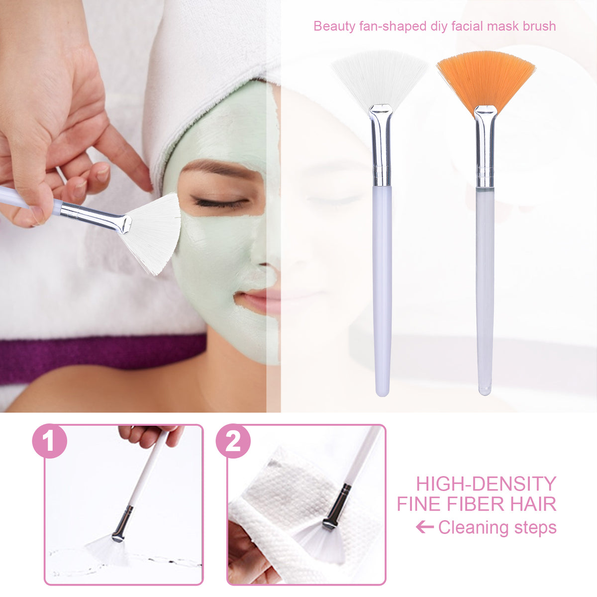 Portable Soft Fan Makeup Brush Tool for Face
