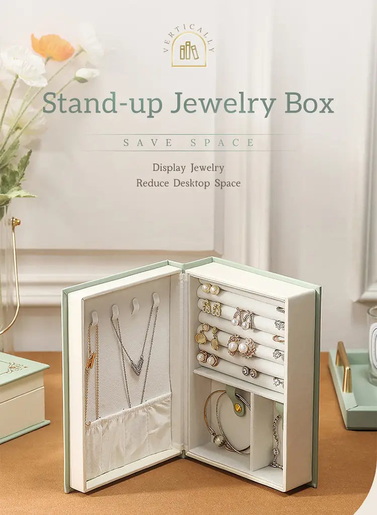 Stylish Diary Jewelry Box - Magnetic Organizer for Accessories