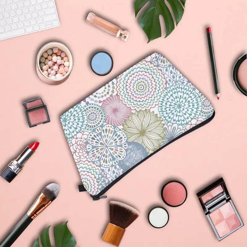 Floral Pattern Travel Makeup Bag and Accessories Pouch