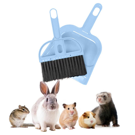 Mini Broom and Dustpan Set - Compact Cleaning Kit for Home Car Camping Small Spaces Pet Cleanup and Travel - Durable Small Broom and Dustpan Set Mini - Sky Blue Broom
