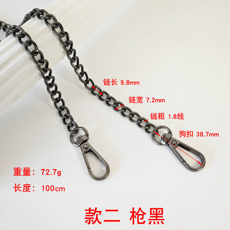 Metal Bag Chain with Woven Shoulder Strap