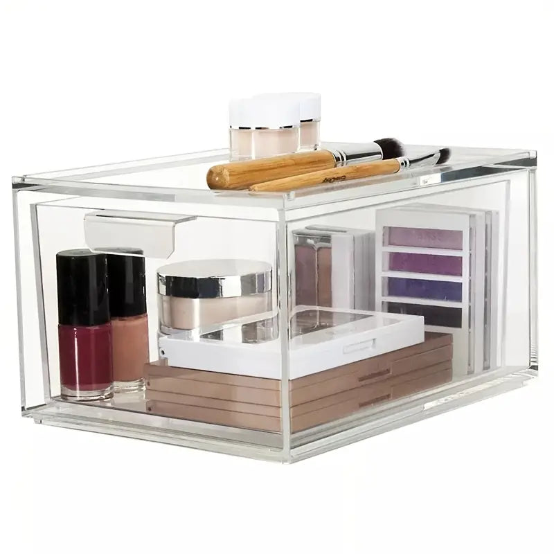 Stackable Acrylic Makeup Organizer with Storage Drawers
