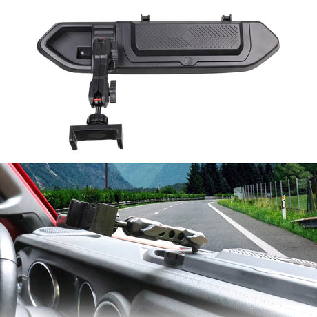 West-xingzhe Dash Phone Mount Holder for 2018-2023 Jeep Wrangler JL 2/4 Door Gladiator JT car Accessories car Phone Holder Cell Phone car Mount Center Console Dash Tray with CoverBlack