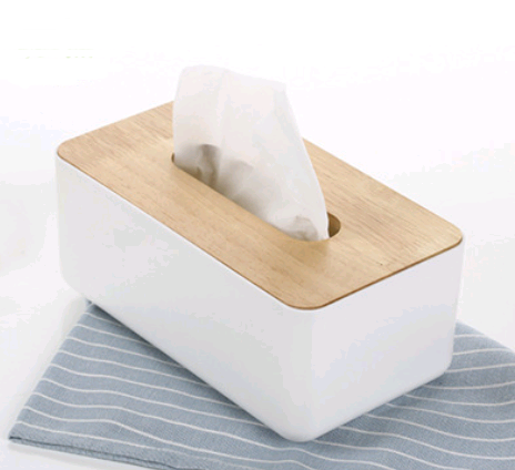 Natural Oak Tissue Box - Creative Desktop Organizer
