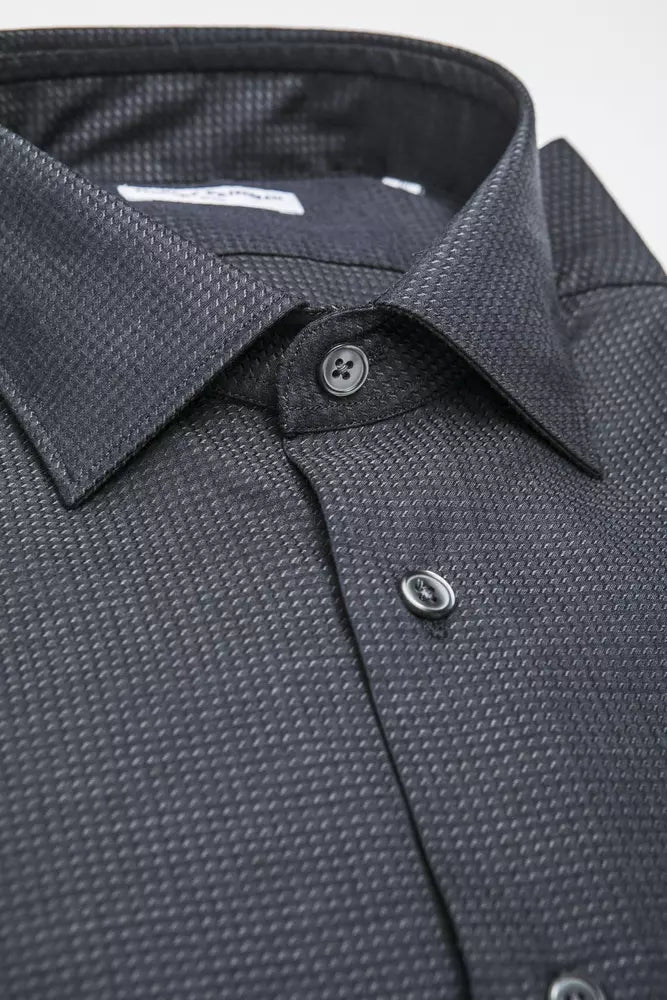 Robert Friedman Black Cotton Men's Shirt