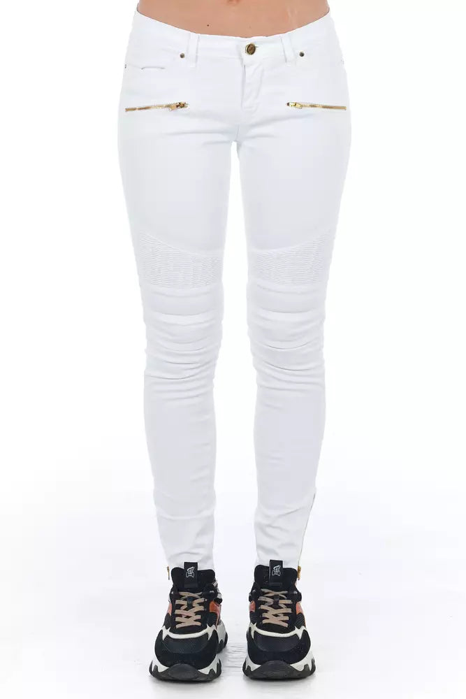 Frankie Morello White Cotton Pant