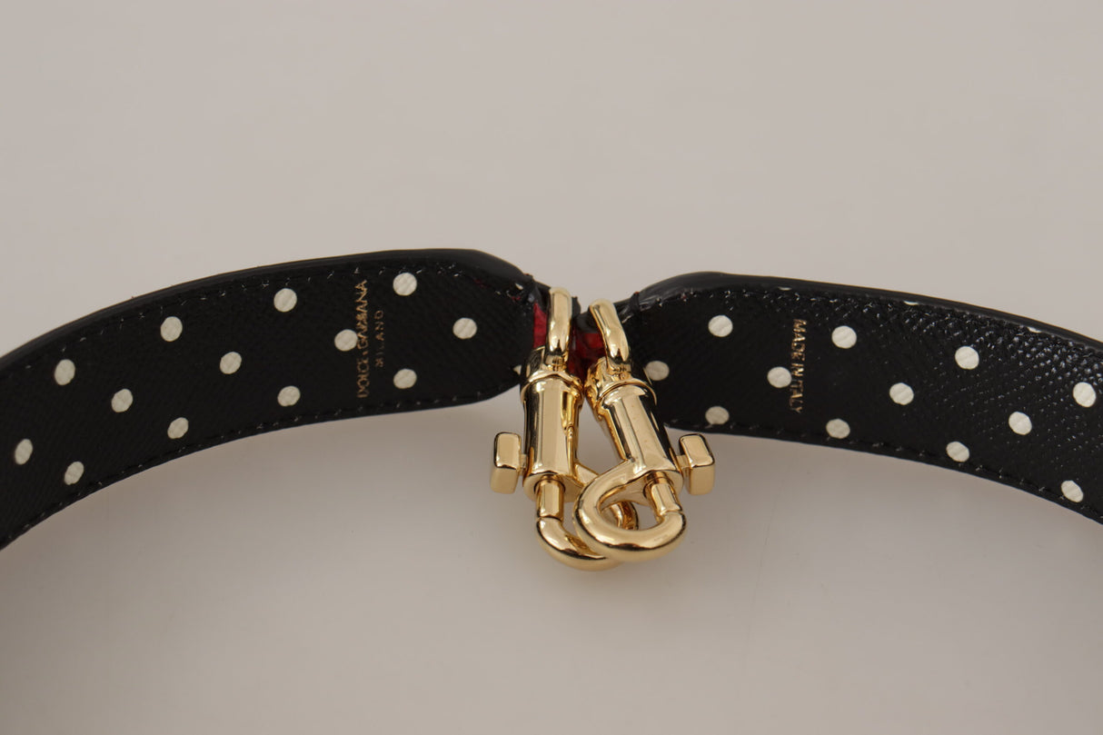 Dolce & Gabbana Red Exotic Leather Crystals Bag Shoulder Strap