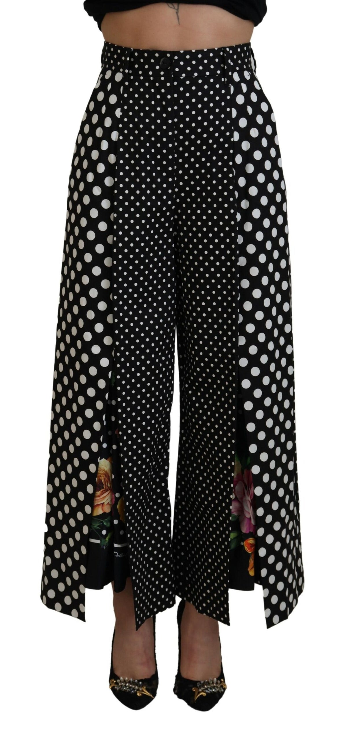 Dolce & Gabbana Multicolor Polka Dots High Waist Pants