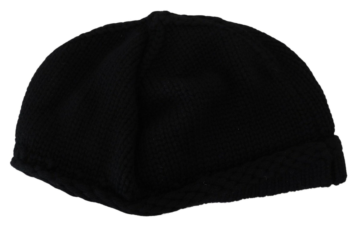 Dolce & Gabbana Black Virgin Wool Women Winter Beanie Cap Hat