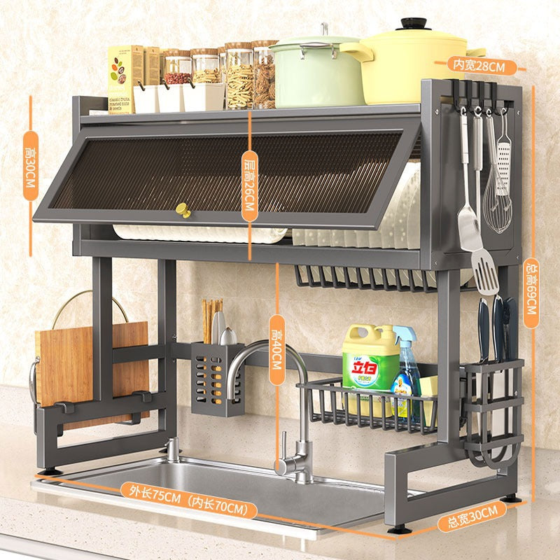 Multi-Functional Kitchen Sink Organizer Rack for Dishes