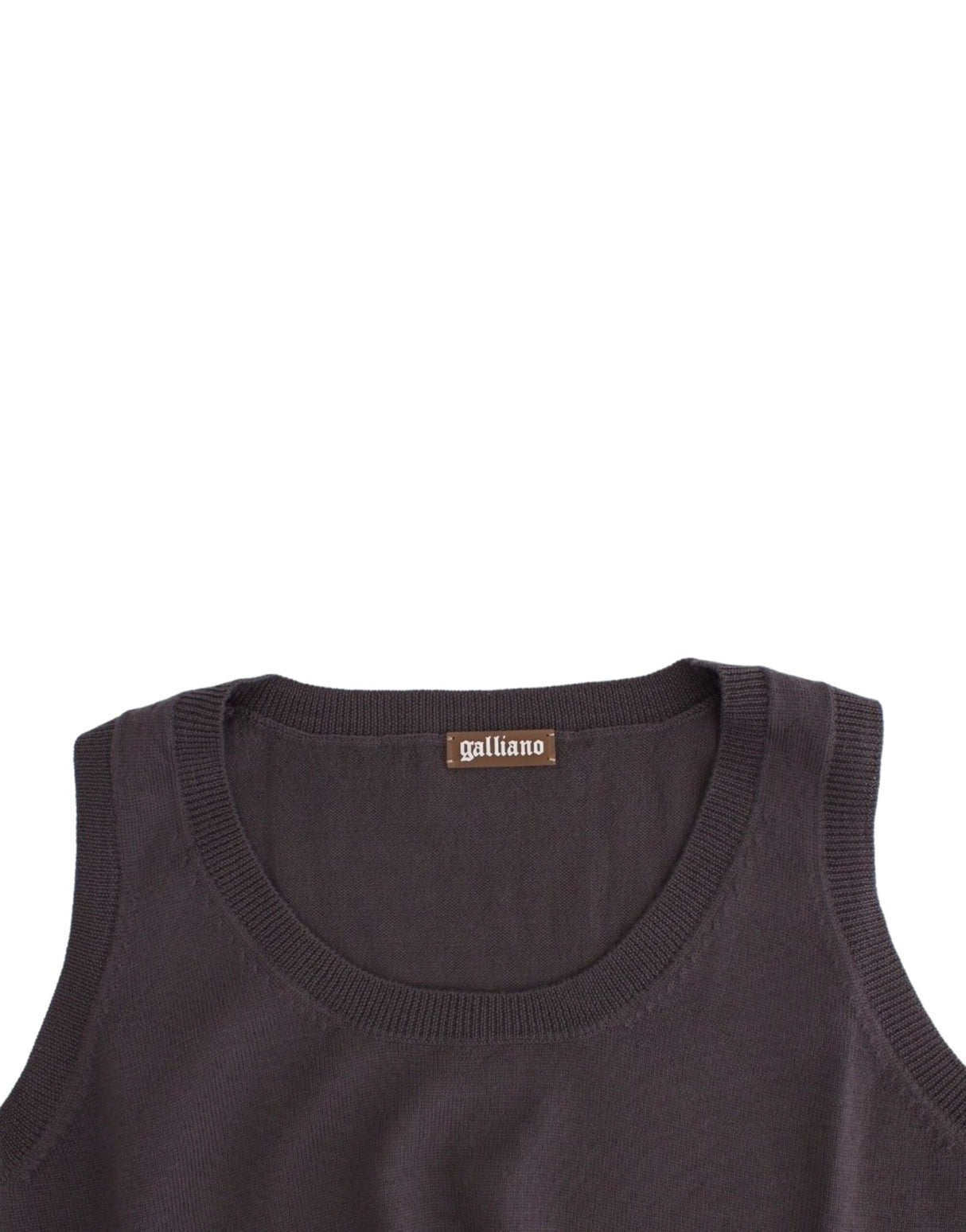 John Galliano Brown knit tank top