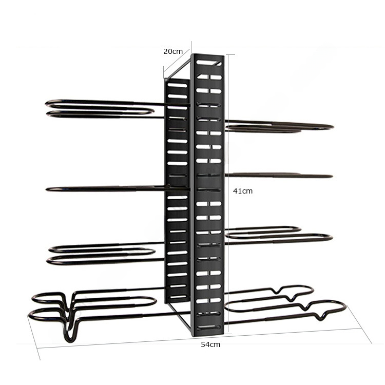 Adjustable Double-Sided Iron Pot Rack for Kitchen Storage