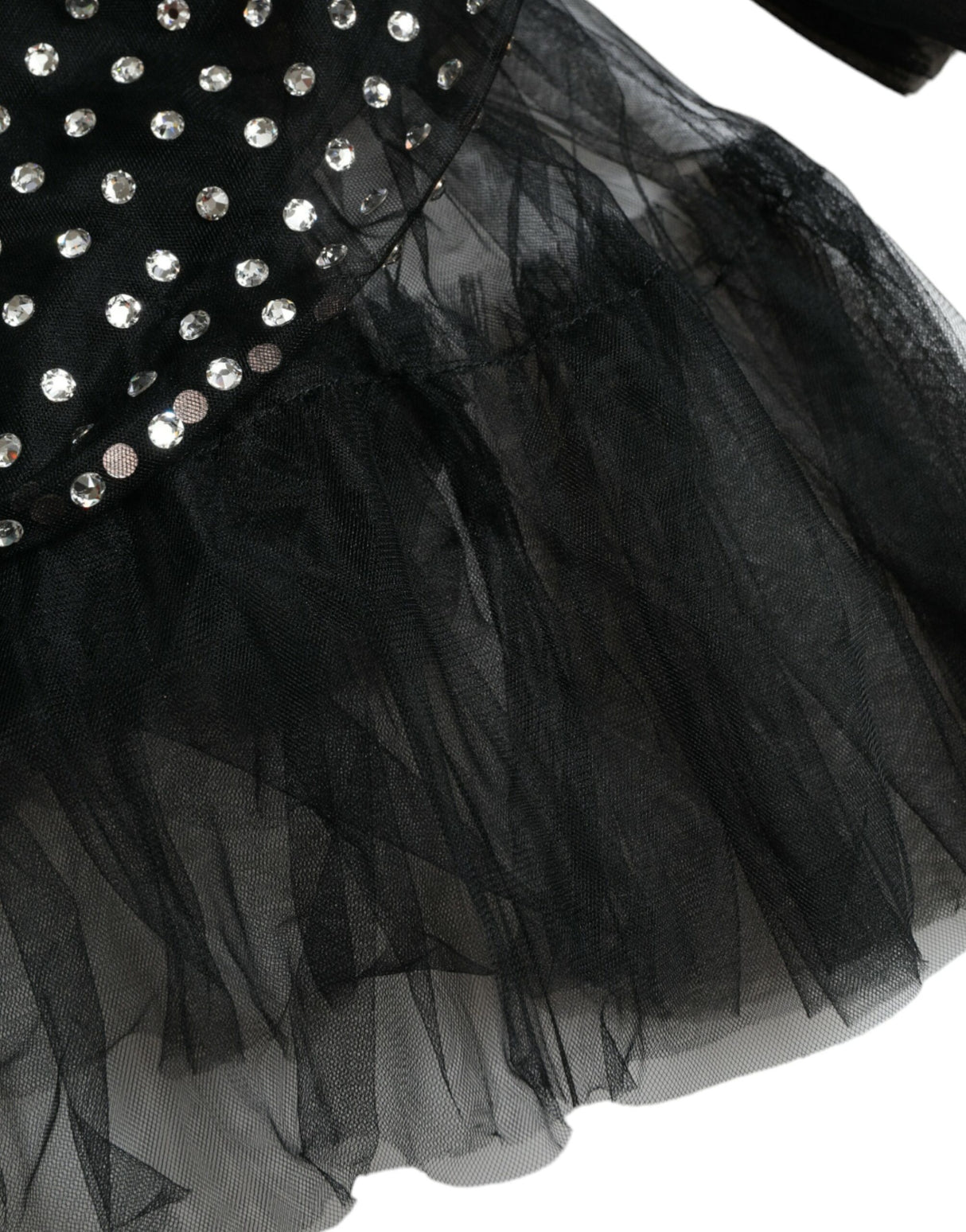 Dolce & Gabbana Black Crystal Embellished A-line Gown Dress