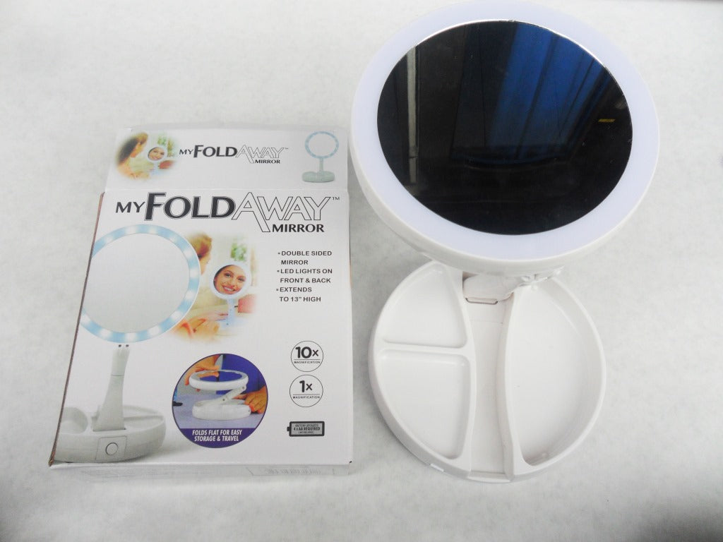 Lighted Folding Makeup Mirror