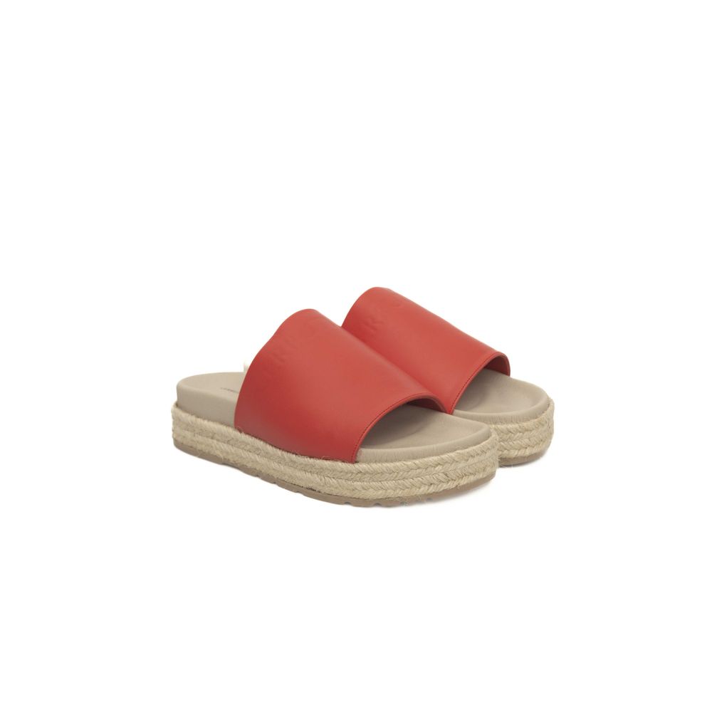 Cerruti 1881 Red Calfskin Women Sandal