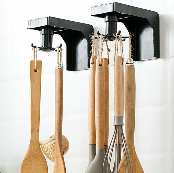 Retractable Rotating Hook Kitchen Wall Organizer Rack