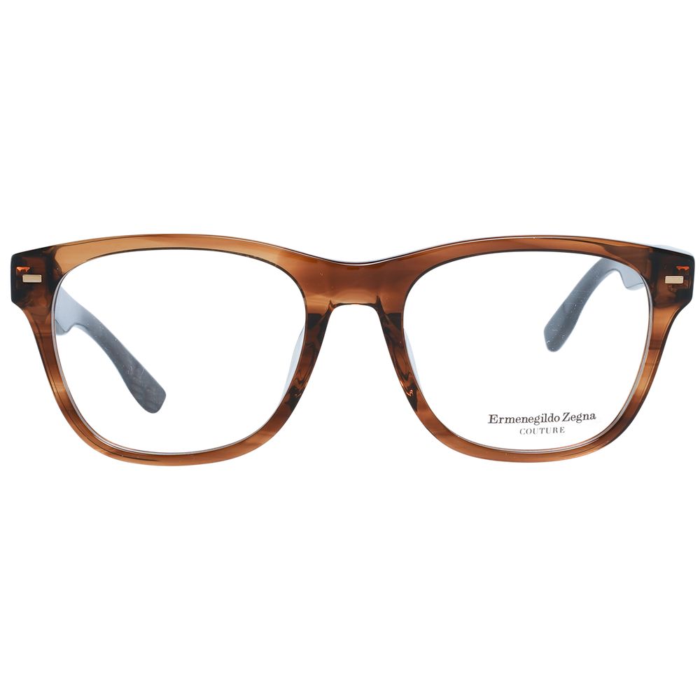 Ermenegildo Zegna Brown Plastic Glasses (Frames)