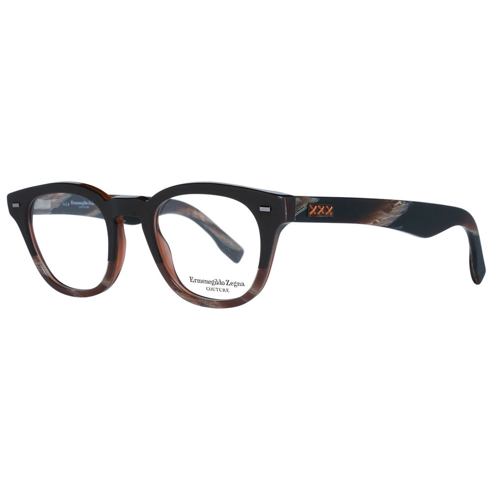 Ermenegildo Zegna Brown Plastic Glasses (Frames)