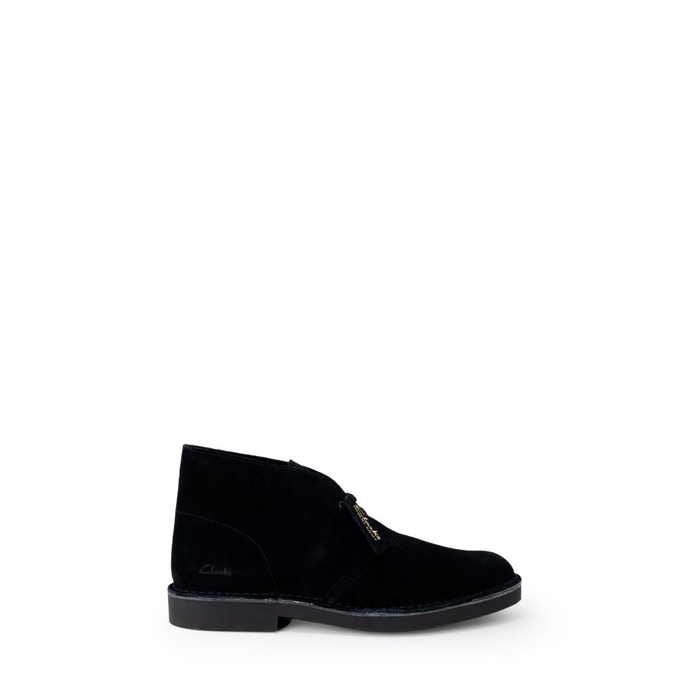 Clarks Black Leather Lace-Up Boots