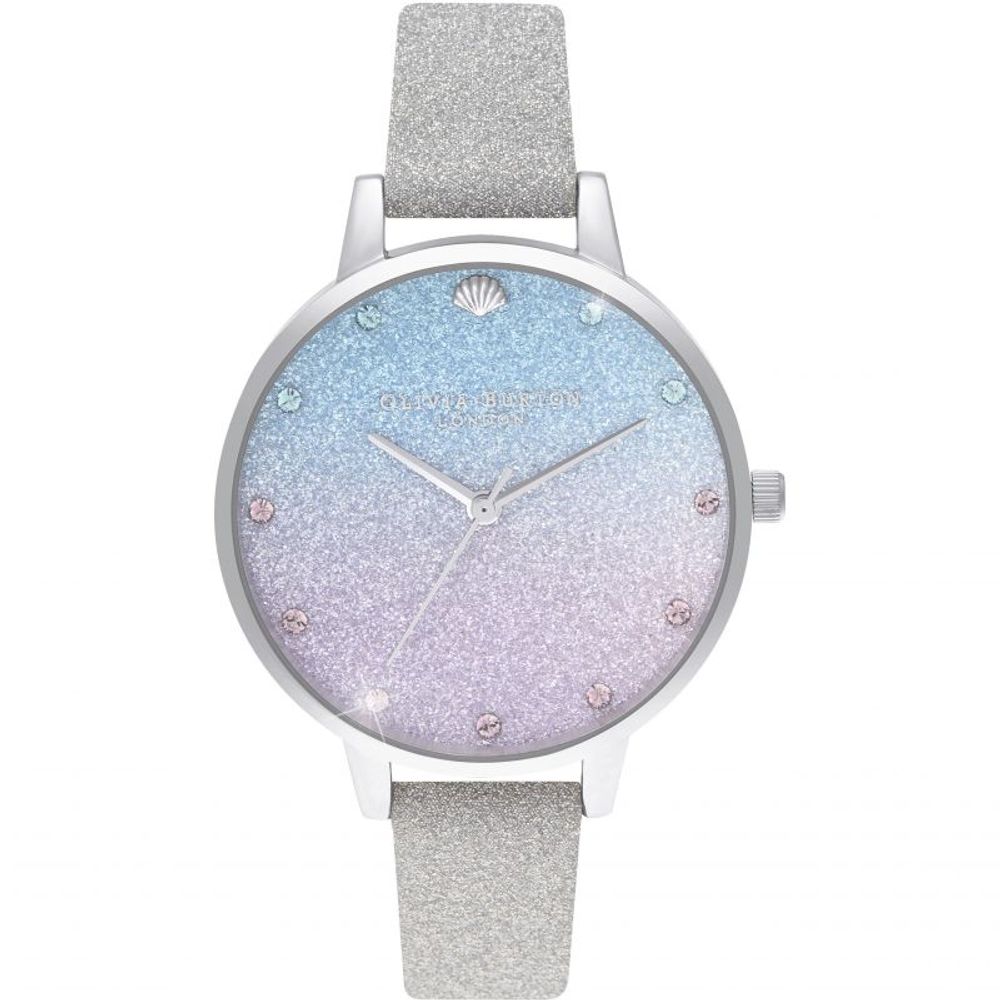 Olivia Burton Gray Artificial Leather Dress Watch