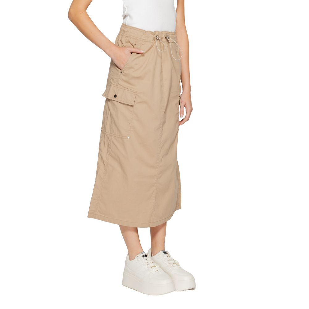 Street One Beige Cotton Midi Skirt