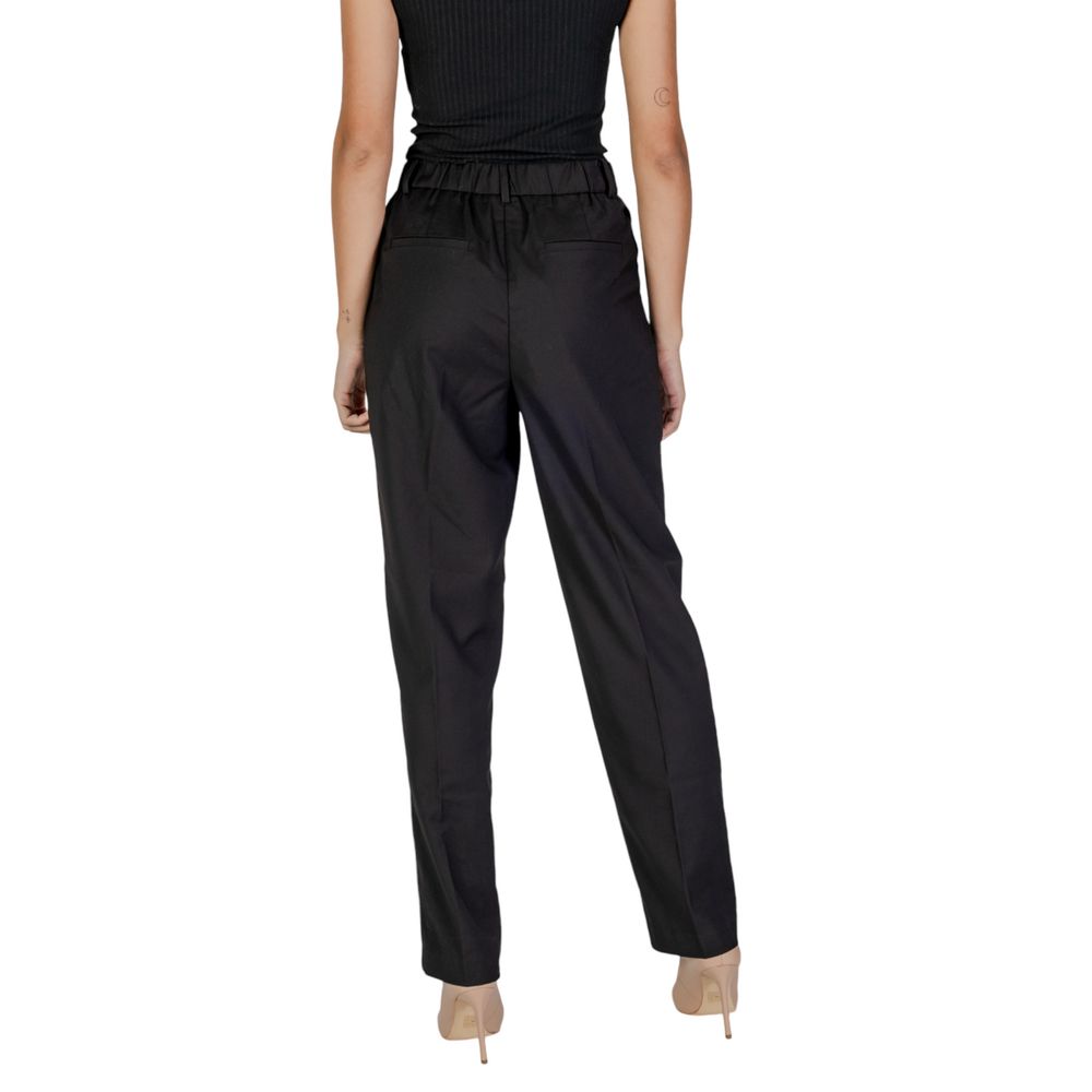 Vila Clothes Black Polyester Dress Pants