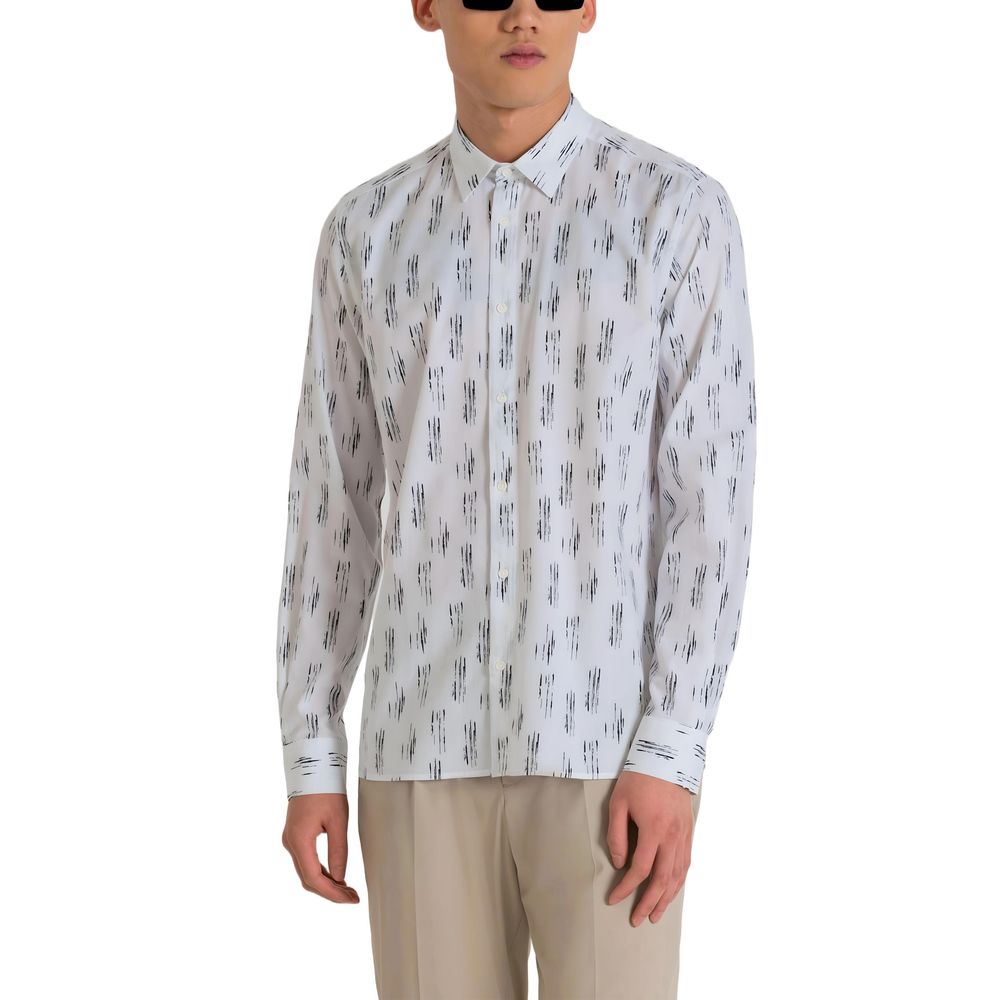 Antony Morato White Viscose Pattern Shirt