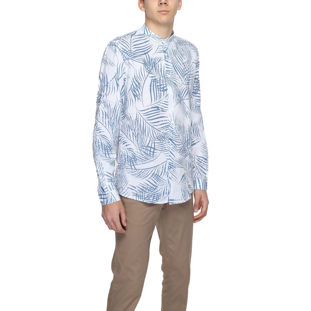 Antony Morato Blue Cotton Pattern Shirt