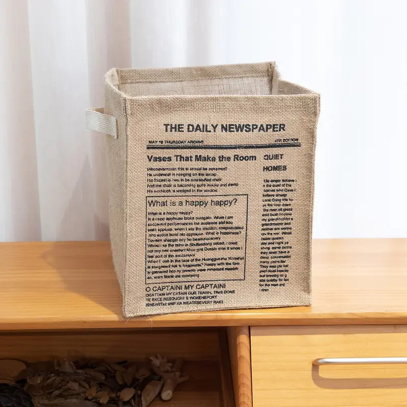 Natural Jute Foldable Desktop Organizer (1pc)