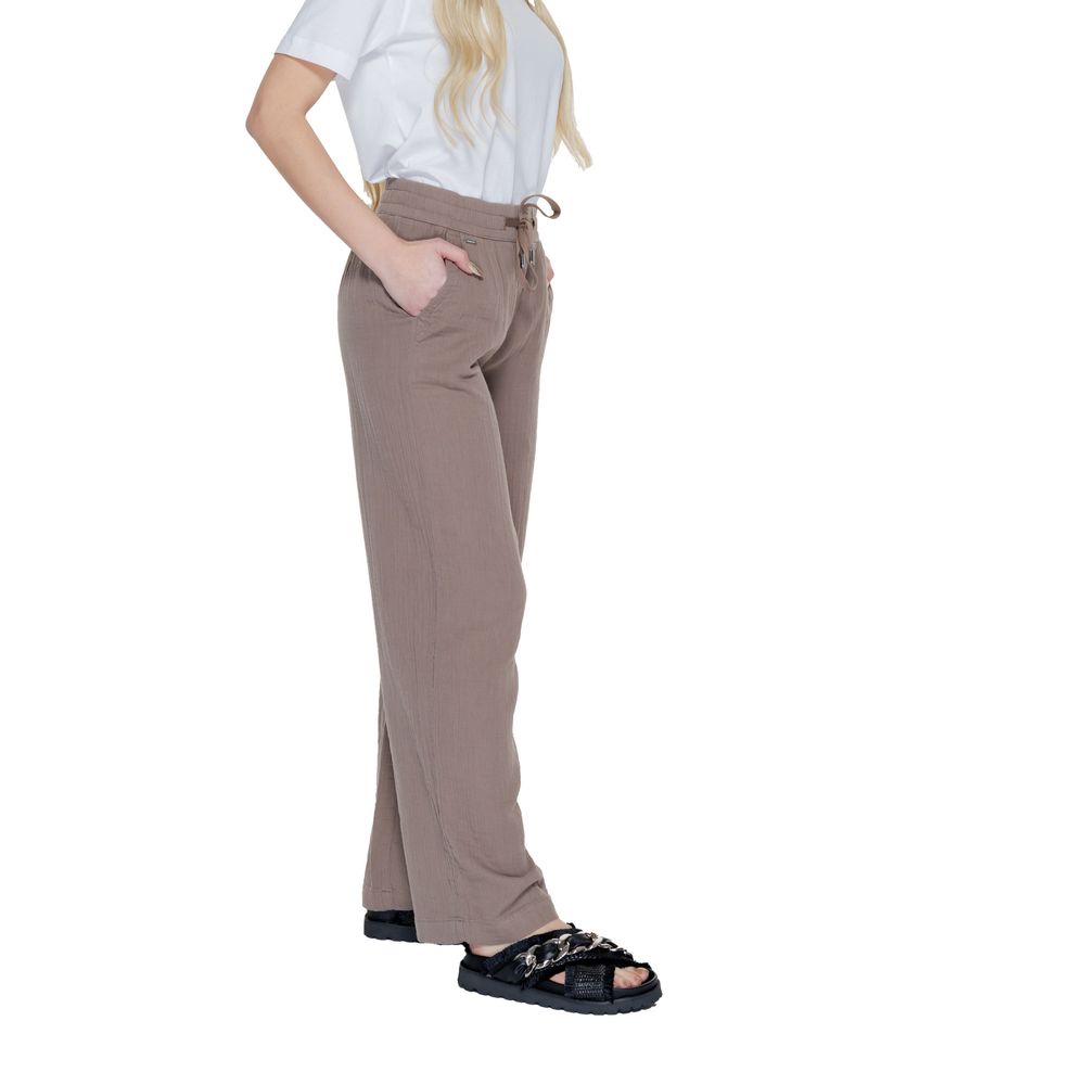Street One Brown Cotton Casual Pants