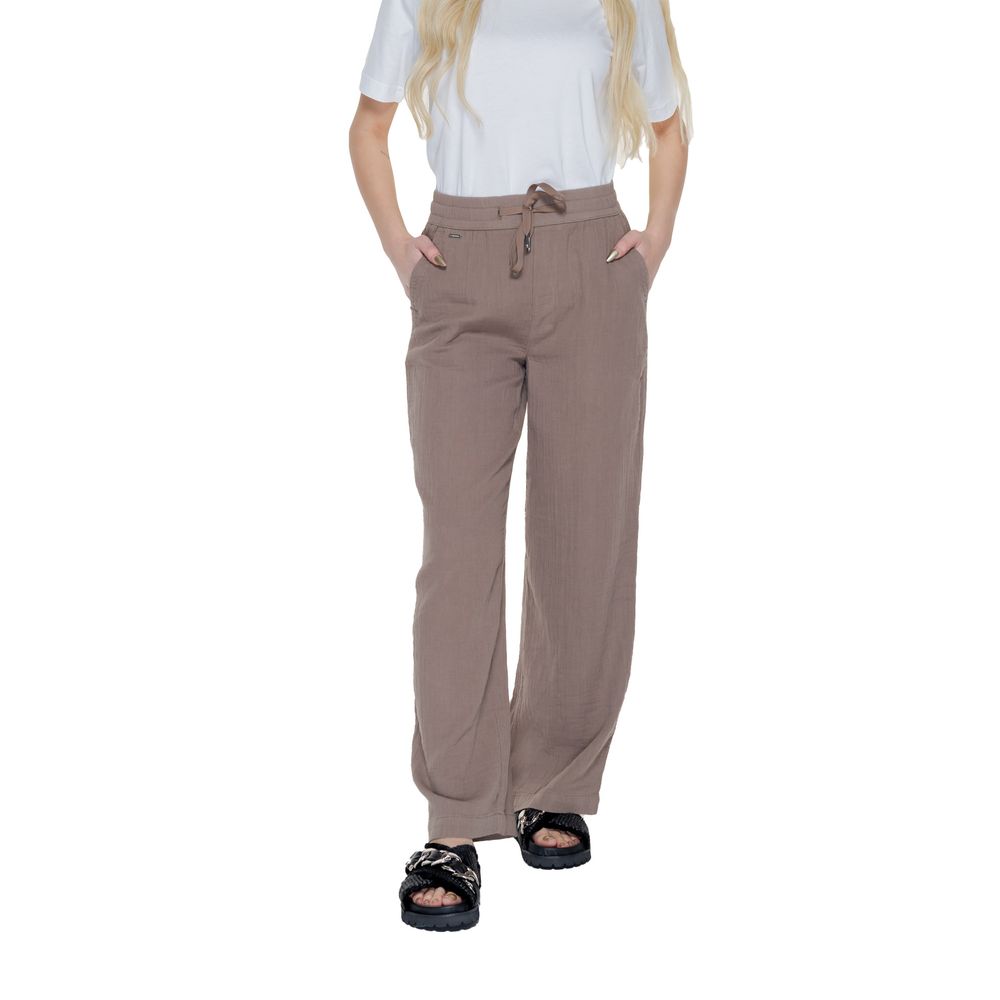 Street One Brown Cotton Casual Pants