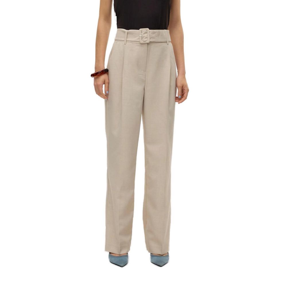 Vero Moda Gray Polyester Casual Pants