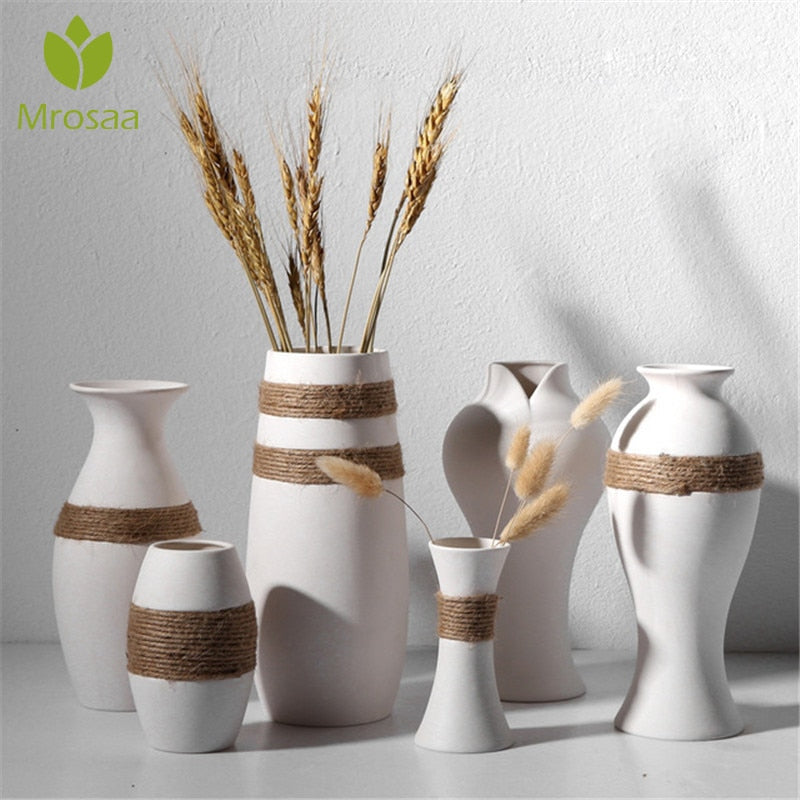 White European Ceramic Decorative Flower Vase for Home