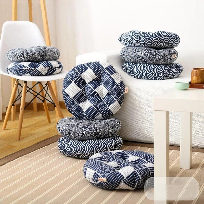 Round Tatami Cushion - Thick Japanese Fabric Floor Seat