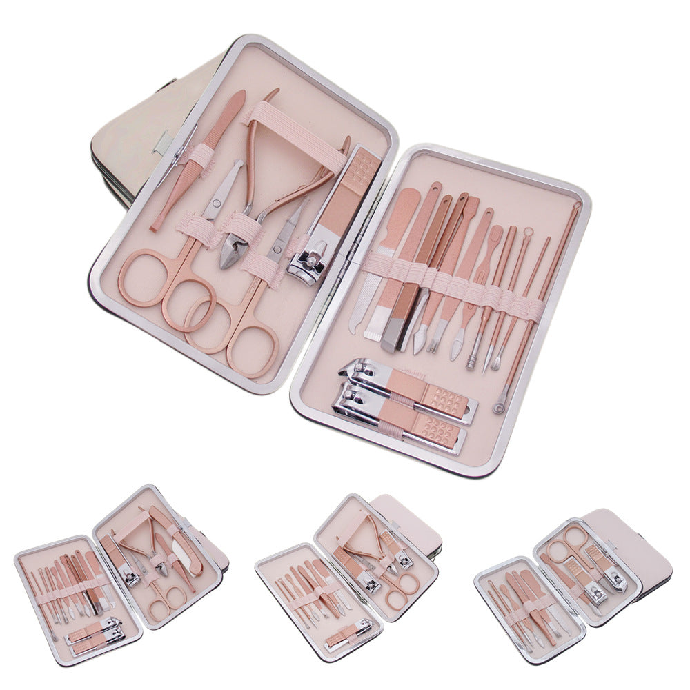 18-Piece Stainless Steel Nail Care Tool Set with Scissors