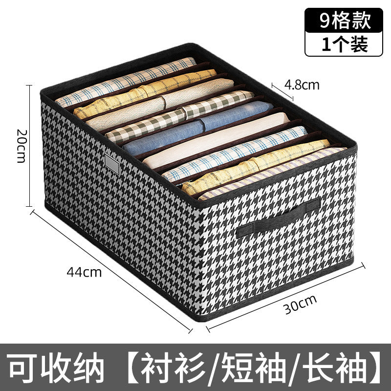 Checkered Pants Storage Box - Foldable Drawer Organizer
