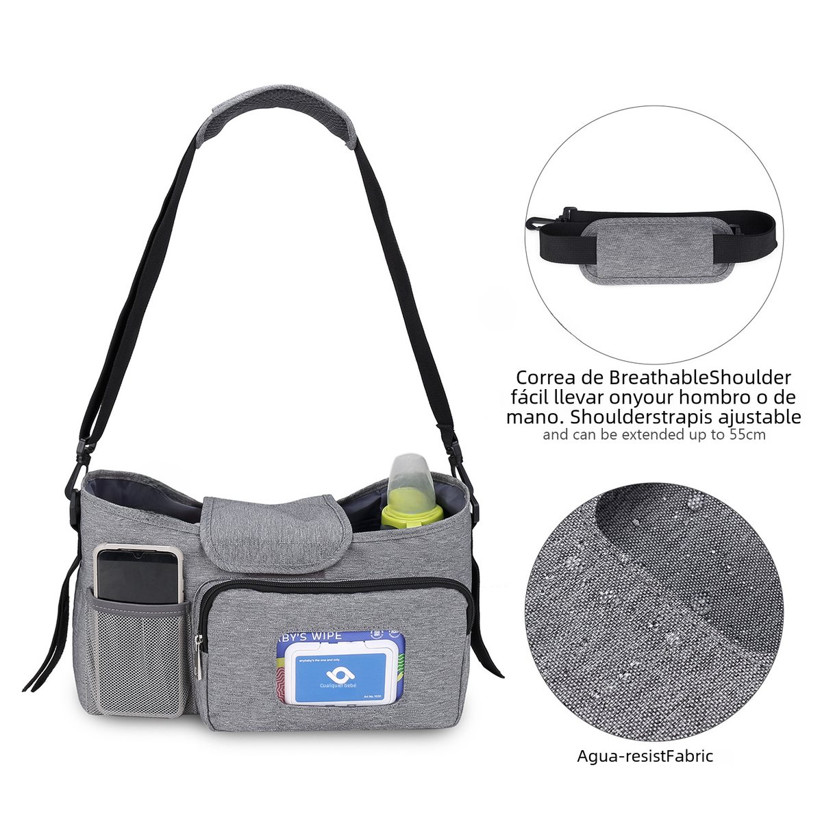 Baby Stroller Bag with Insulation and Storage Features