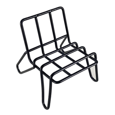 Teensery 1 Piece Mini Chair Shape Cell Phone Stand Desktop Phone Holder Metal Wire Display Stand for All Mobile Phones (Black)