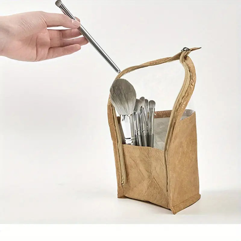 Portable Waterproof Makeup Brush Organizer Bag