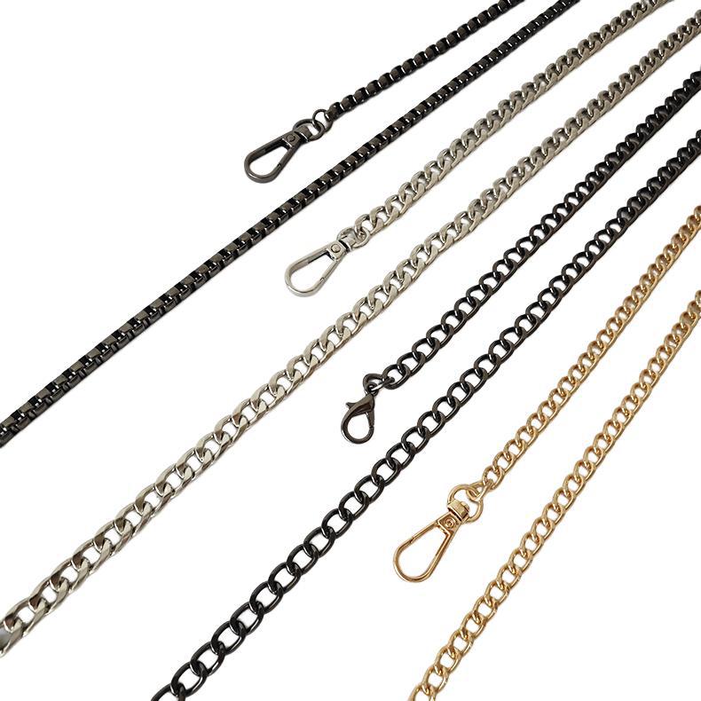 Metal Bag Chain with Woven Shoulder Strap