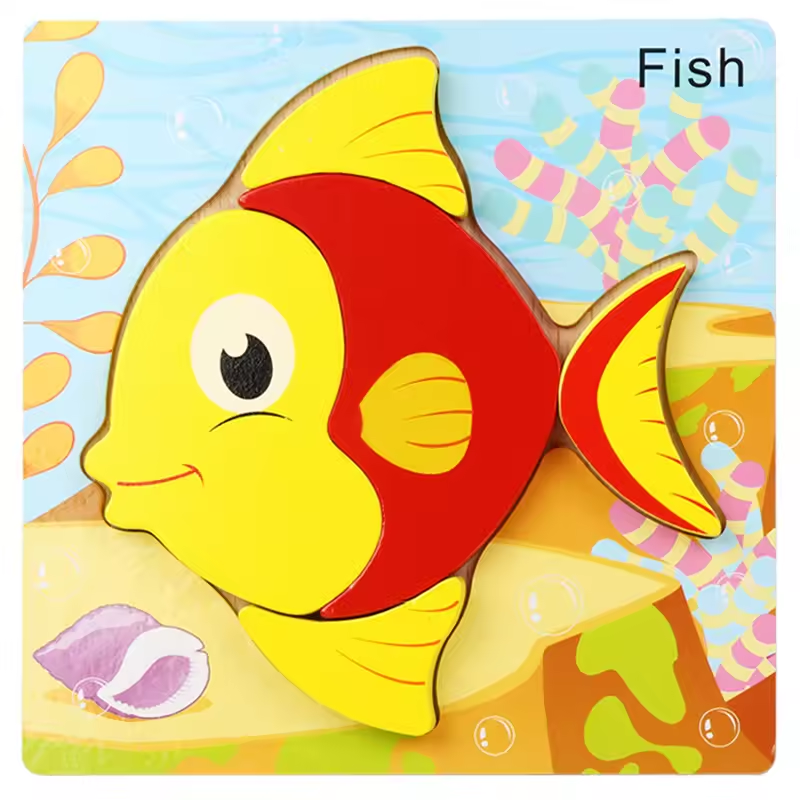 Montessori Wooden Educational Puzzle Board (One Set)