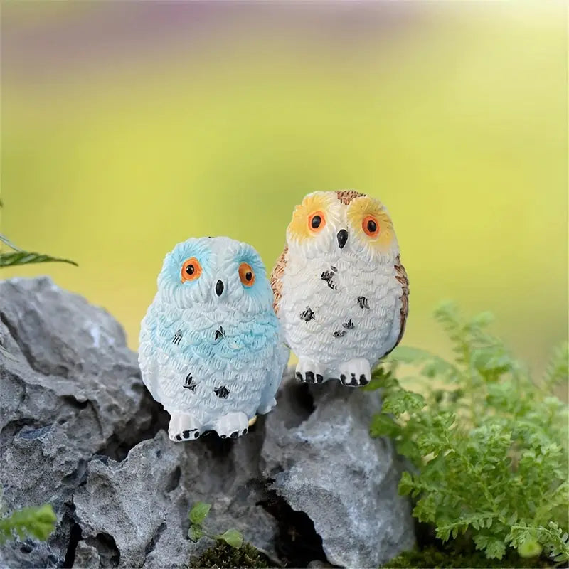 Mini Resin Owl Figurine for Fairy Garden Decor