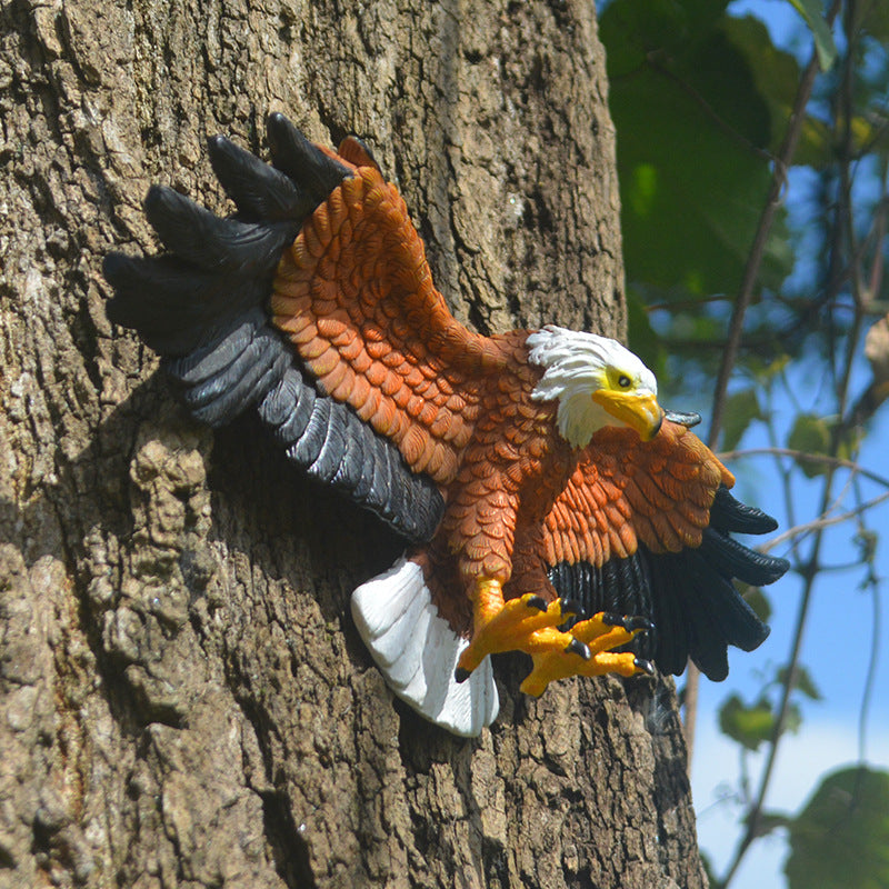 Resin Bald Eagle Wall Sculpture for Garden Decor