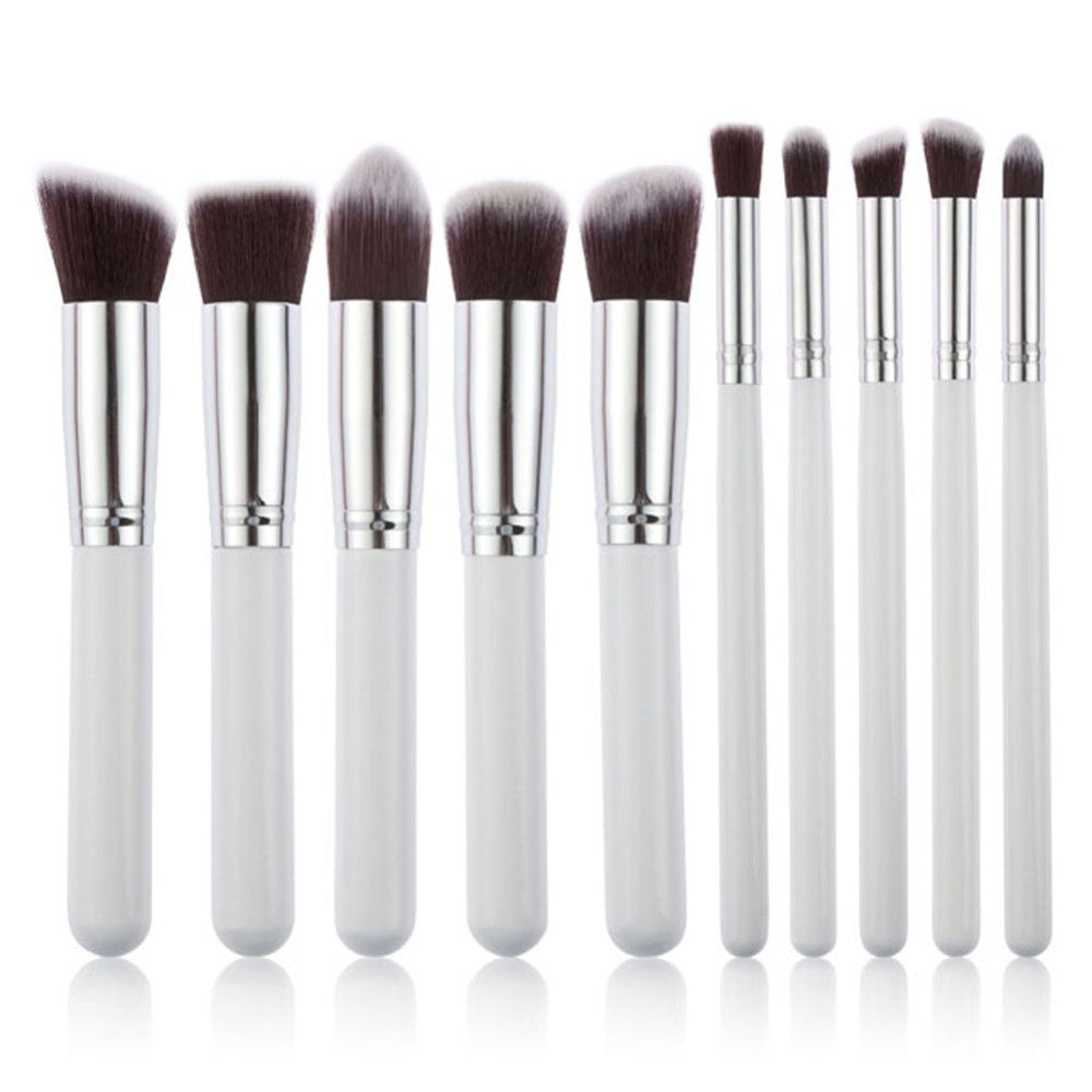 10-Piece Black Silver & Black Gold Makeup Brush Set