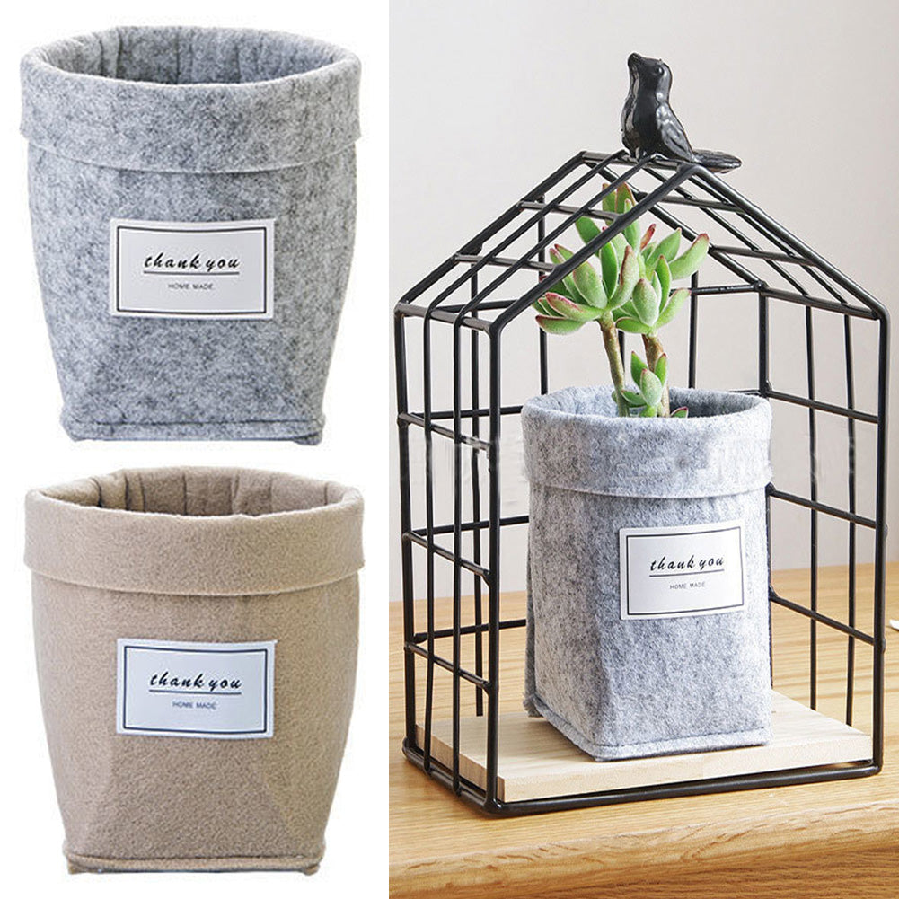 Creative Desktop Planter with Vintage Design (Felt)