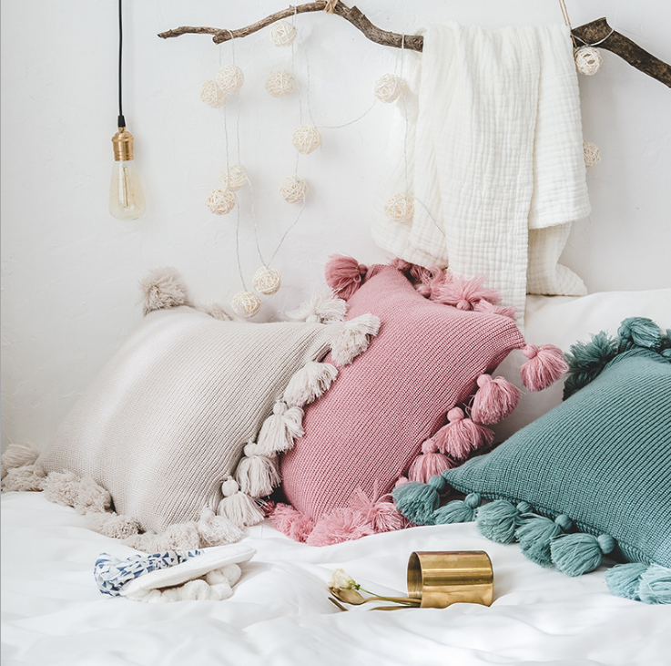 Knitted Lantern Ball Pillow Cover for Home Decor