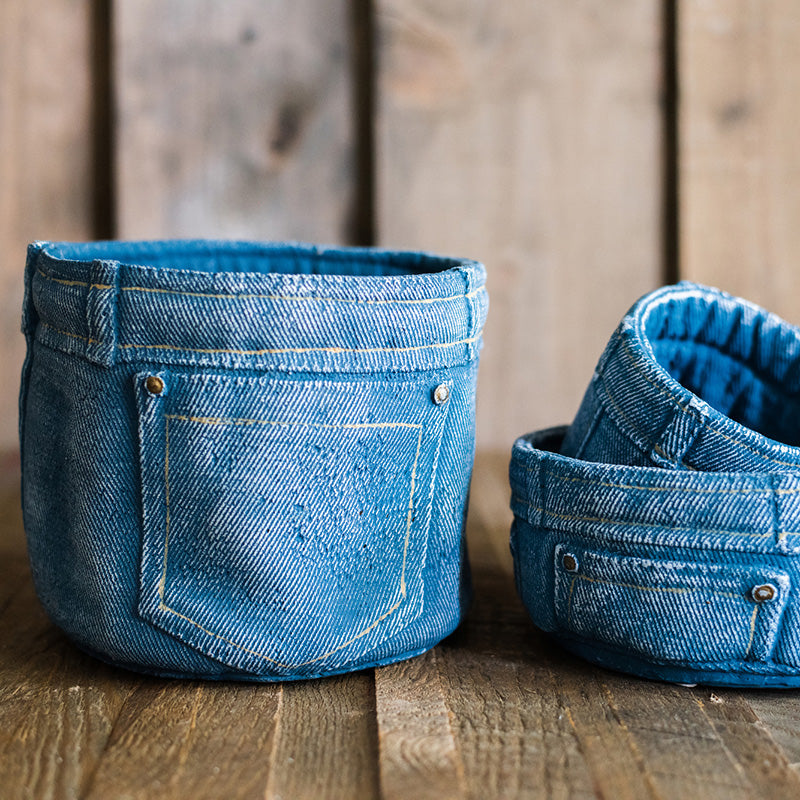 Denim Pocket Planter - Creative Nordic Desktop Decor