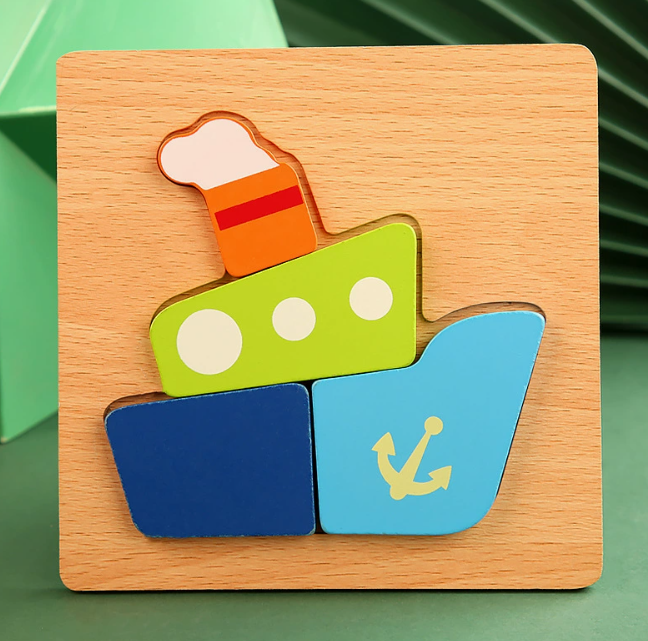 Montessori Wooden Educational Puzzle Board (One Set)