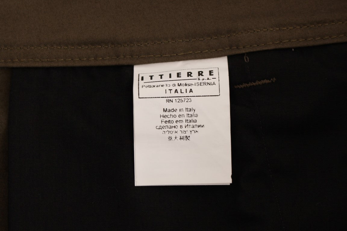 GF Ferre Green Cotton Stretch Comfort Fit Pants