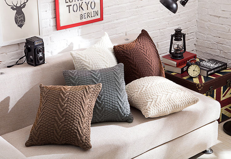 Chunky Knit Pillow Cover for Home Decor (No Insert)